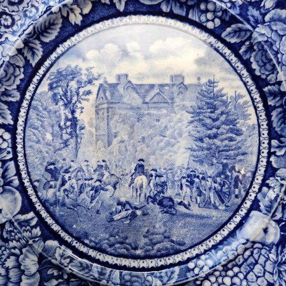 Antique Rowland and Marsellus Battle of Germantown Plate Historical Transferware - Picture 2 of 8